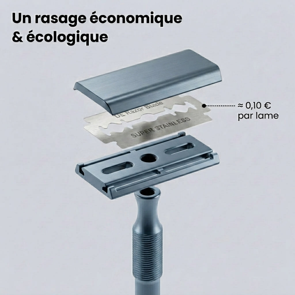 Rasoir de Sûreté Néra — Rasage Net, Zéro Irritation & Écologique