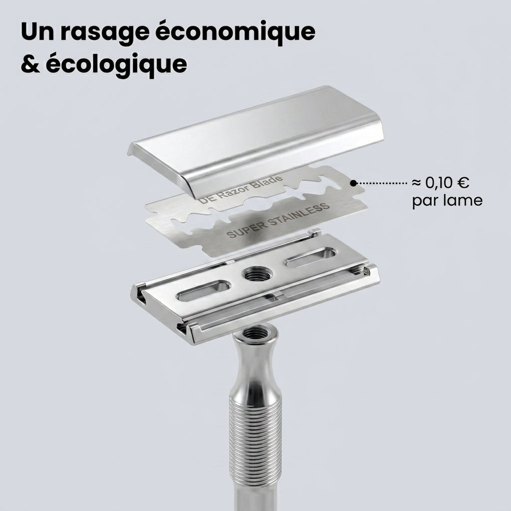 Rasoir de Sûreté Néra — Rasage Net, Zéro Irritation & Écologique