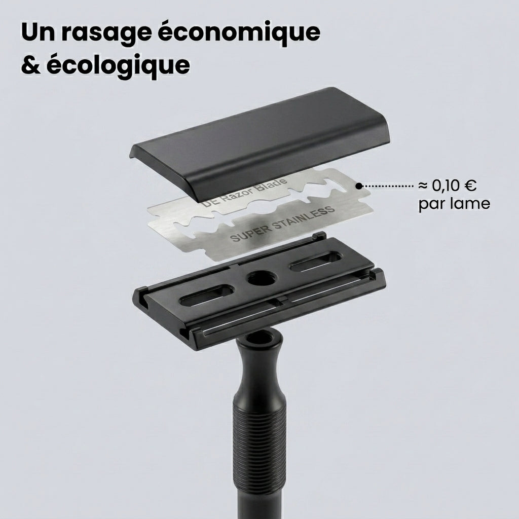 Rasoir de Sûreté Néra — Rasage Net, Zéro Irritation & Écologique